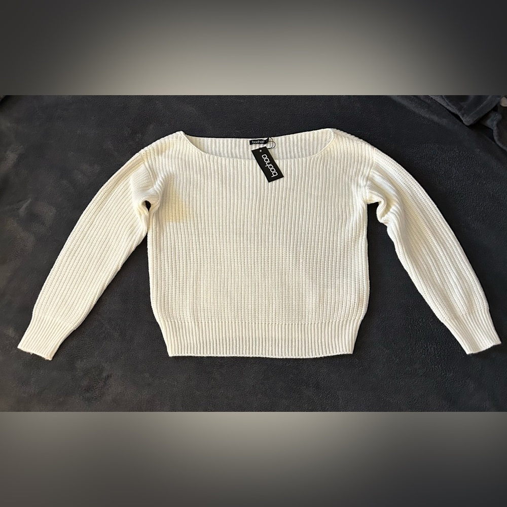 BooHoo sweater, boatneck